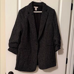 H&M Black Textured Blazer